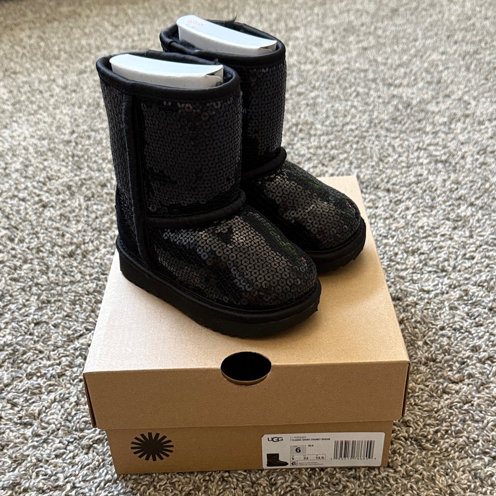 UGG Kids Glittery Black Boots